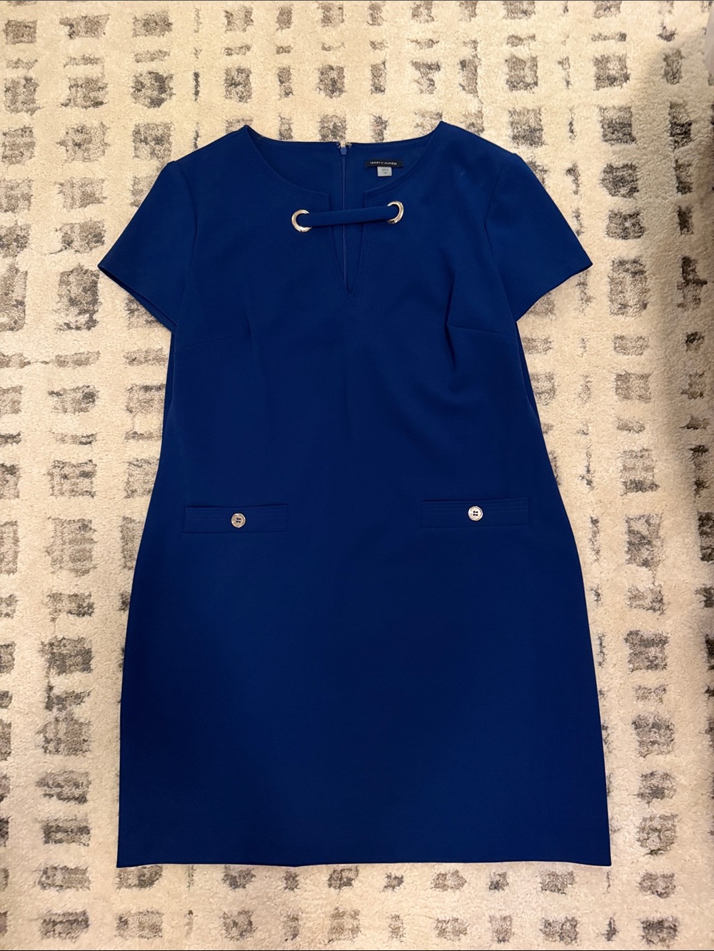 Tommy Hilfiger Blue Short Sleeve Shift Dress with FREE BEAUTY GIFT